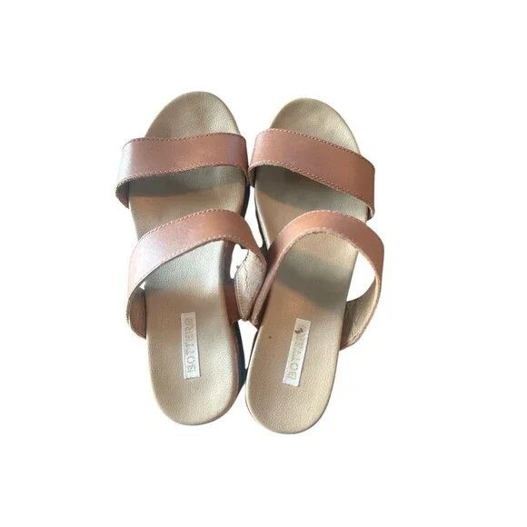 Bottero Brown Leather Cork Slide Sandals Women’s Size 7 Comfort Workwear - Picture 3 of 7